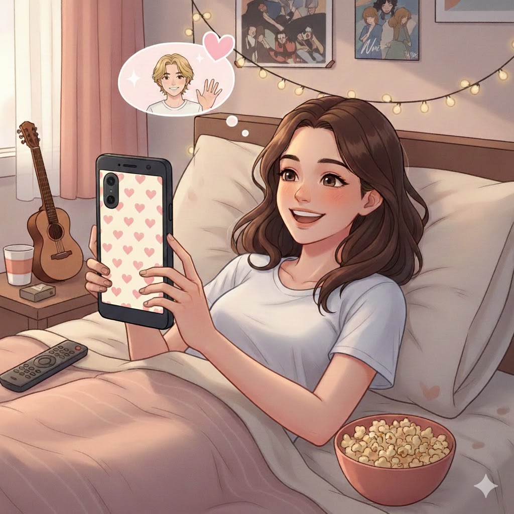 1対1のビデオ通話サービスを利用しているシーン